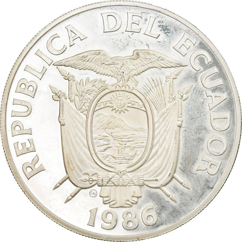 Coin, Ecuador, Soccer, 1000 Sucres, 1986, MS(63), Silver, KM:88