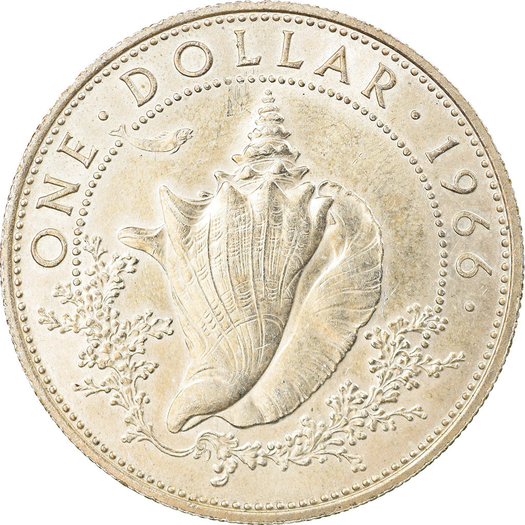 Coin, Bahamas, 1 Dollar, 1966, MS(60-62), Silver, KM:8