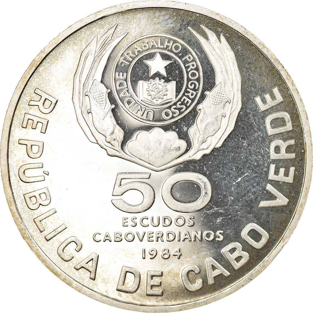 Moneda, Cabo Verde, 50 Escudos, 1984, Proof, SC, Plata, KM:22a