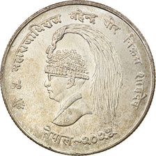 Moneda, Nepal, SHAH DYNASTY, Mahendra Bir Bikram, 10 Rupee, 1968, EBC+, Plata