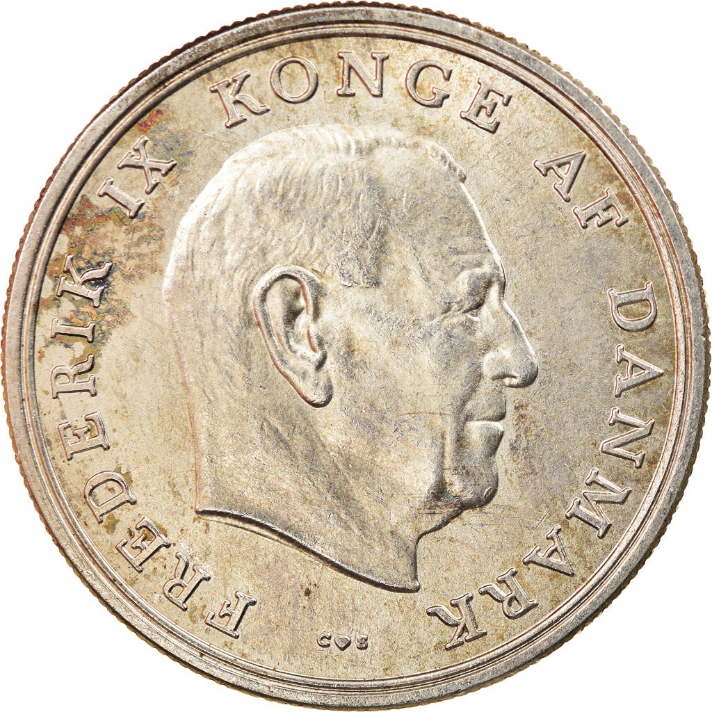 Coin, Denmark, Frederik IX, 5 Kroner, 1964, Copenhagen, AU(55-58), Silver