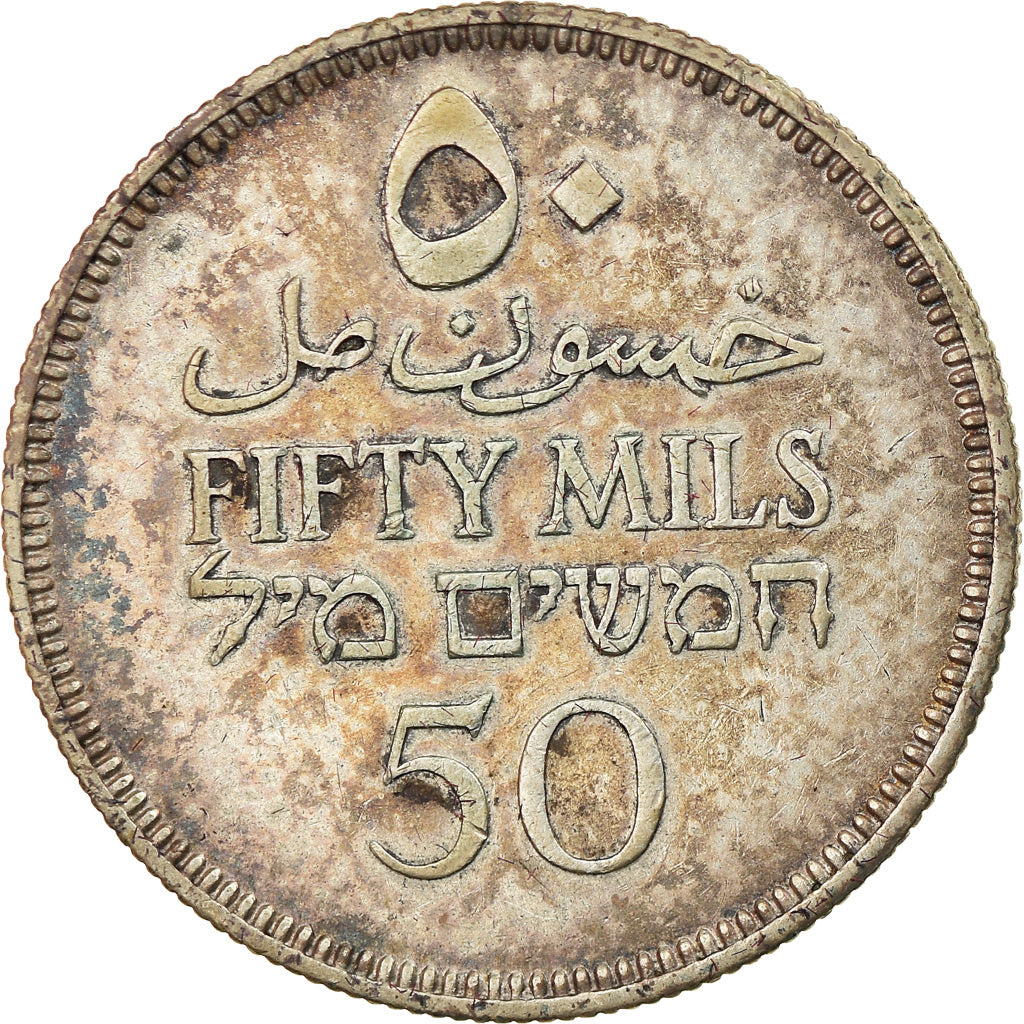 Coin, Palestine, 50 Mils, 1935, EF(40-45), Silver, KM:6