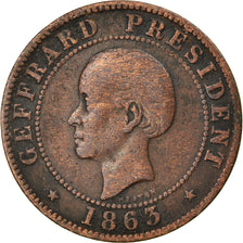 Coin, Haiti, Geffrard, 10 Centimes, 1863, VF(30-35), Bronze, KM:40