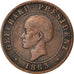 Coin, Haiti, Geffrard, 10 Centimes, 1863, VF(30-35), Bronze, KM:40