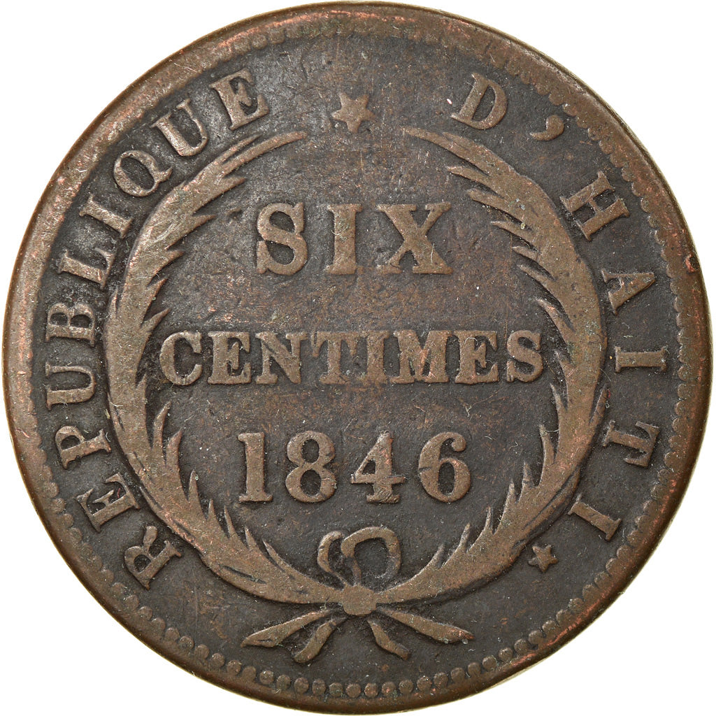 Coin, Haiti, 6 Centimes, 1846, VF(30-35), Copper, KM:28