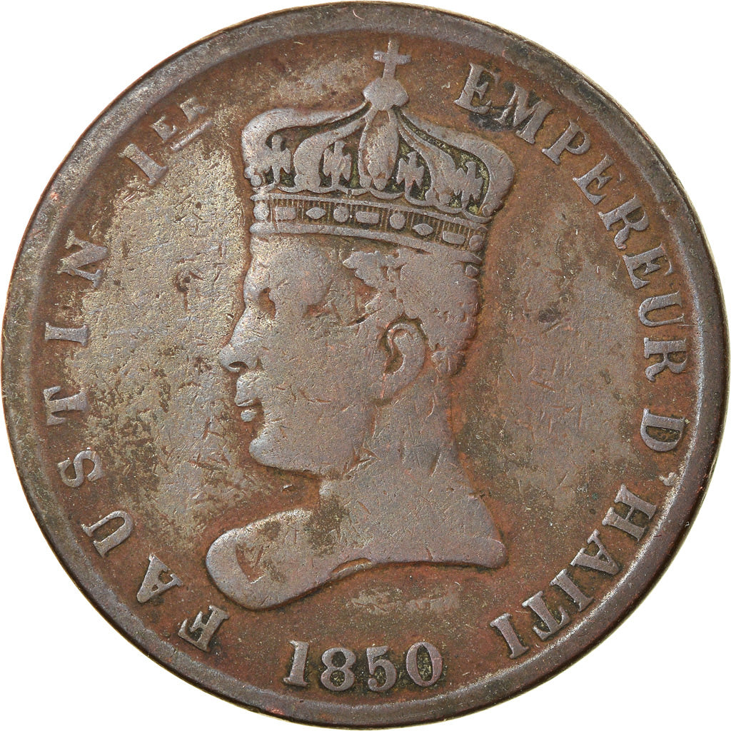 Coin, Haiti, Faustin Ier, 6-1/4 Centimes, 1850, F(12-15), Copper, KM:38