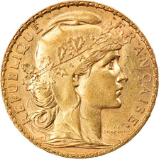 Moneta, Francja, Marianne, 20 Francs, 1904, Paris, AU(55-58), Złoto, KM:847