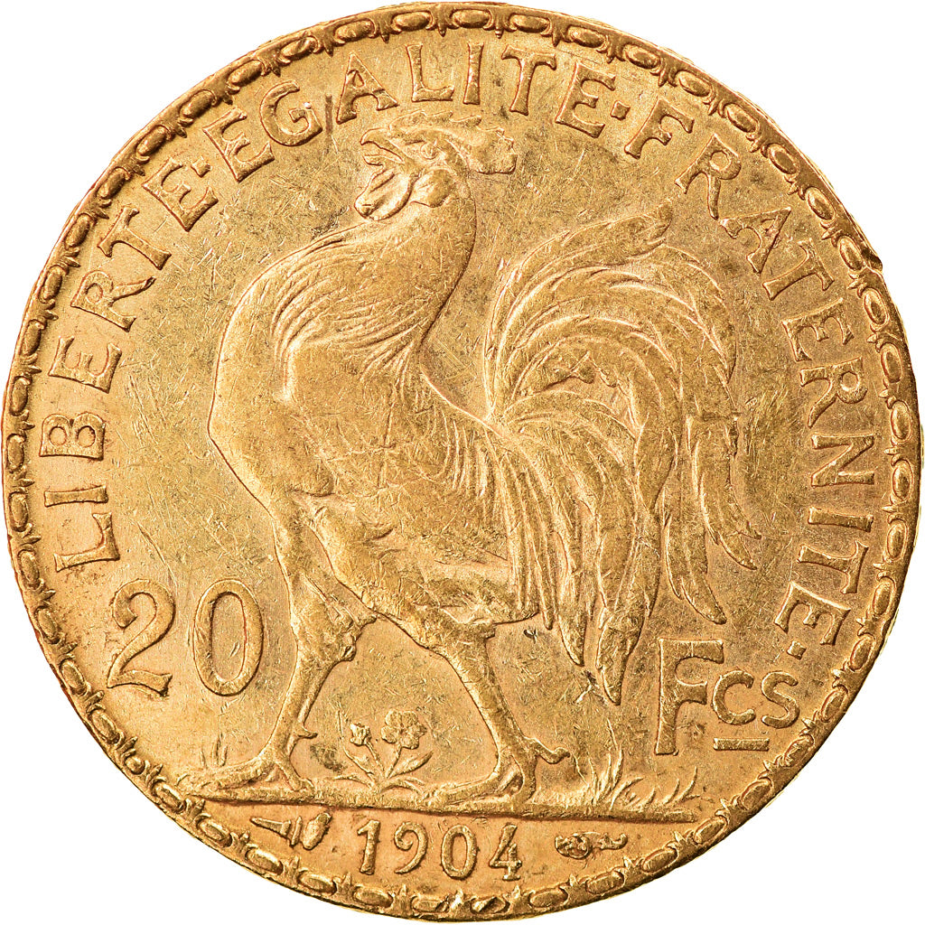 Moneta, Francja, Marianne, 20 Francs, 1904, Paris, AU(55-58), Złoto, KM:847