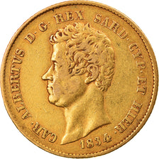 Moneta, STATI ITALIANI, SARDINIA, Carlo Alberto, 20 Lire, 1834, Torino, BB, Oro