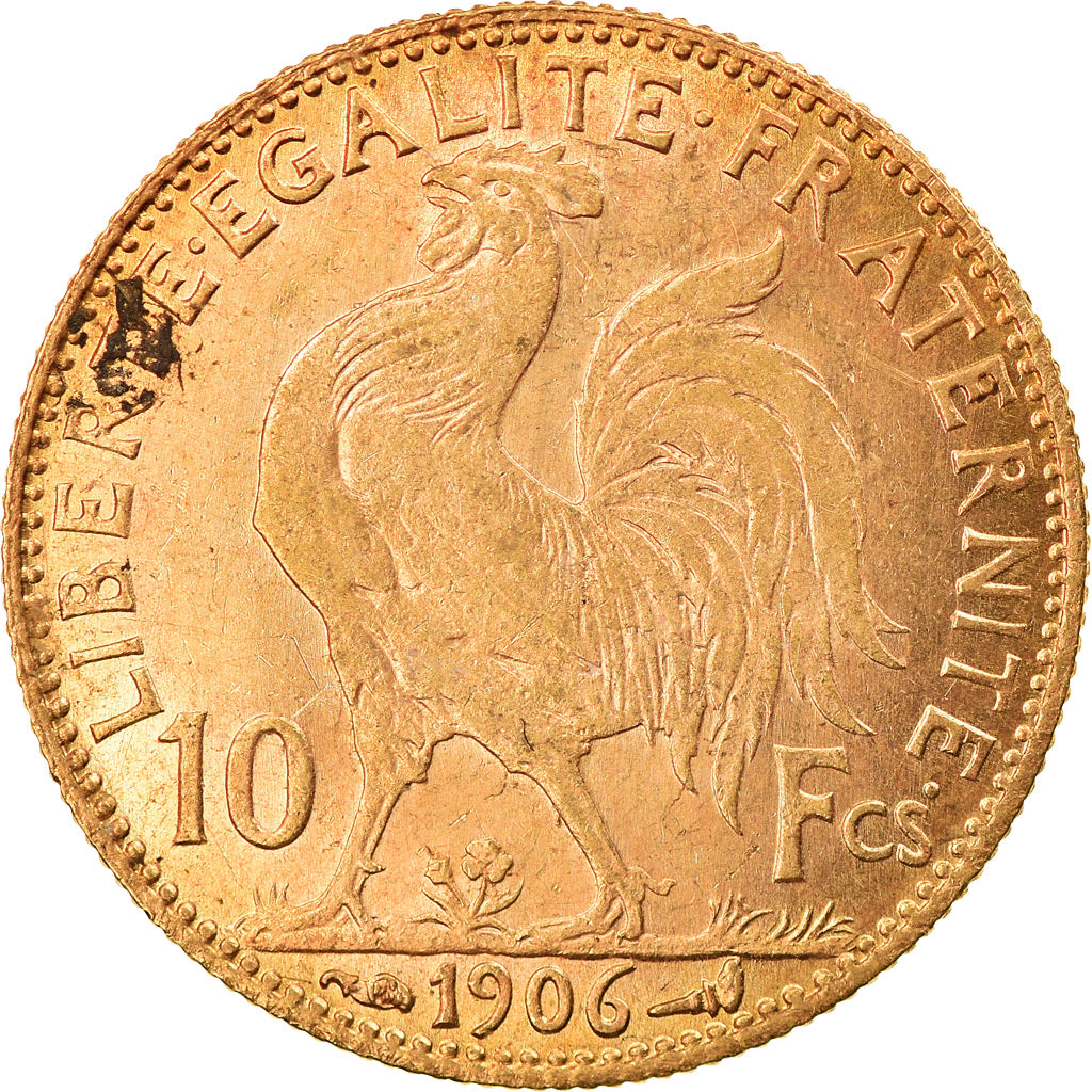 Moneta, Francia, Marianne, 10 Francs, 1906, Paris, BB+, Oro, KM:846