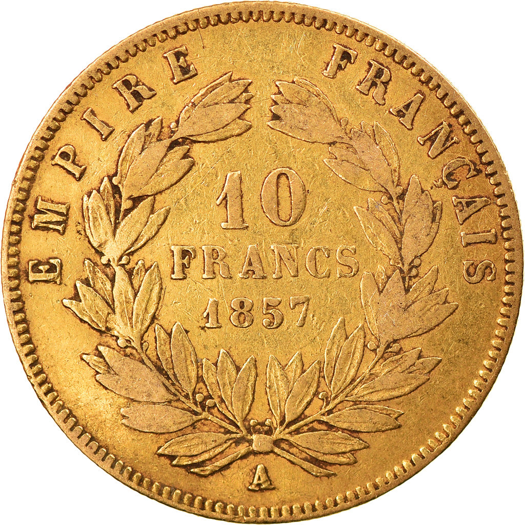 Coin, France, Napoleon III, Napoléon III, 10 Francs, 1857, Paris, VF(30-35)