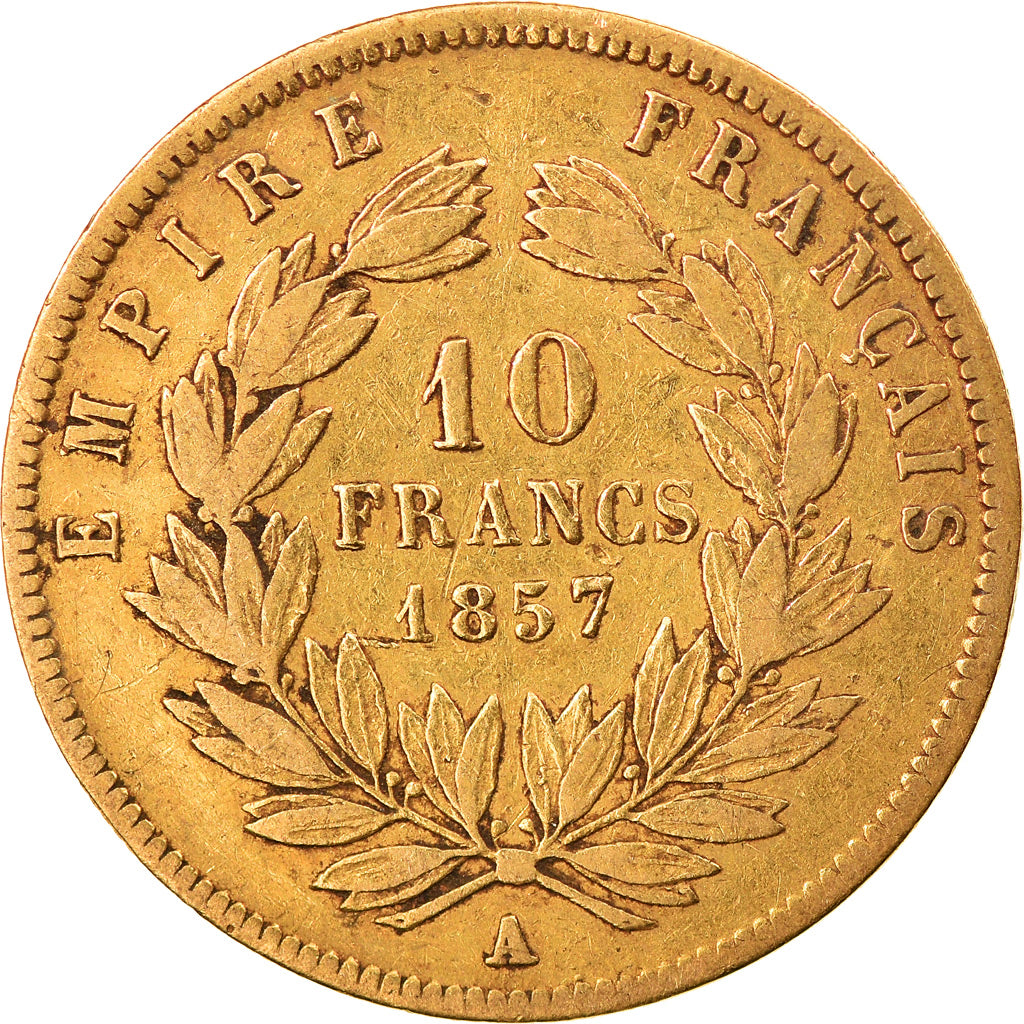 Coin, France, Napoleon III, Napoléon III, 10 Francs, 1857, Paris, VF(30-35)
