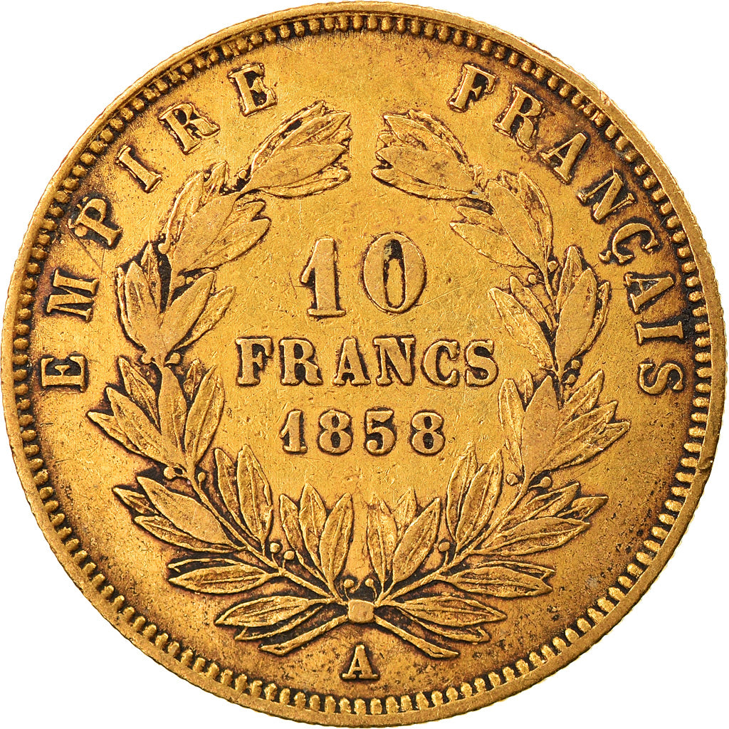 Monnaie, France, Napoleon III, Napoléon III, 10 Francs, 1858, Paris, TB+, Or