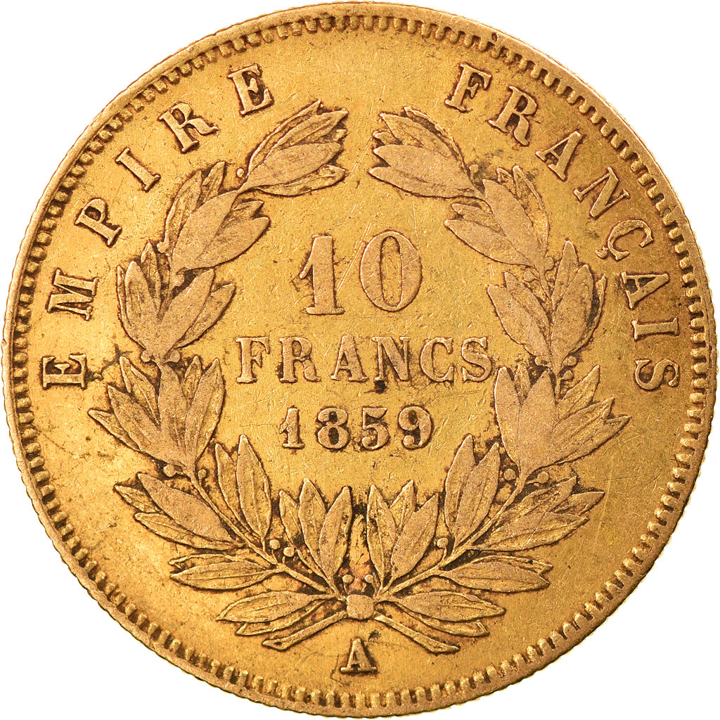 Monnaie, France, Napoleon III, Napoléon III, 10 Francs, 1859, Paris, TB+, Or