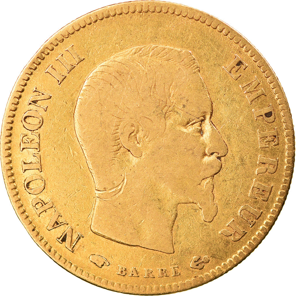 Moneta, Francja, Napoleon III, Napoléon III, 10 Francs, 1856, Paris, VF(30-35)