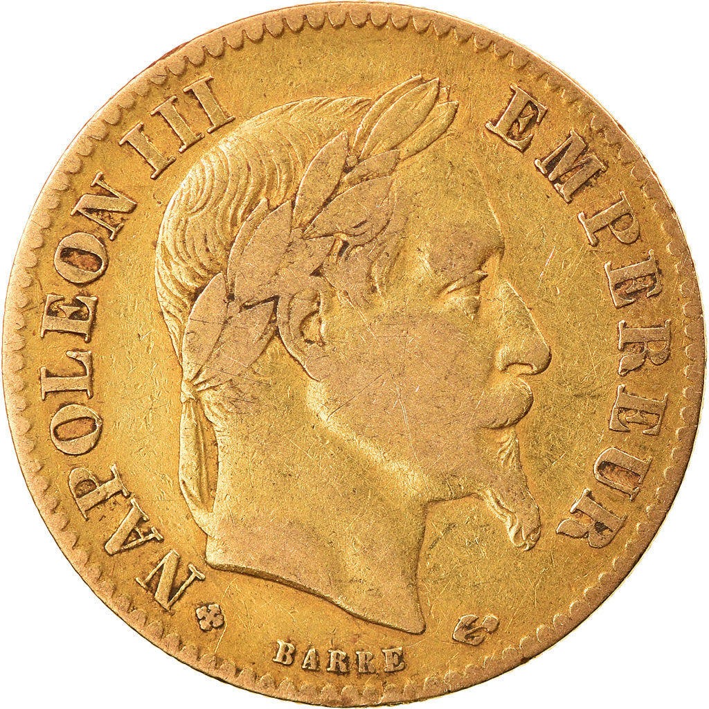 Moneta, Francia, Napoleon III, Napoléon III, 10 Francs, 1868, Strasbourg, MB+