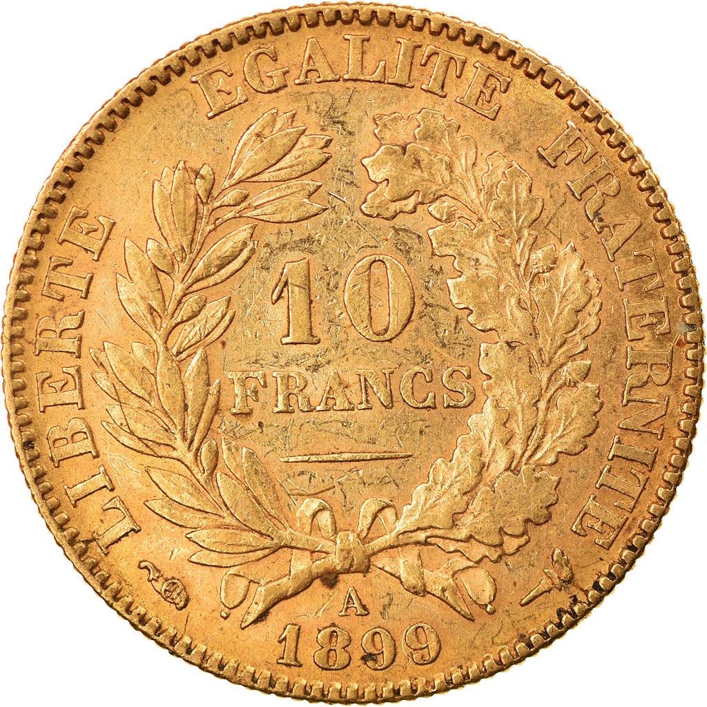Münze, Frankreich, Cérès, 10 Francs, 1899, Paris, SS+, Gold, KM:770