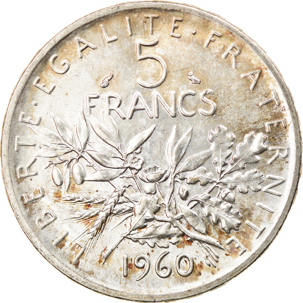 Coin, France, Semeuse, 5 Francs, 1960, MS(64), Silver, KM:926, Gadoury:770
