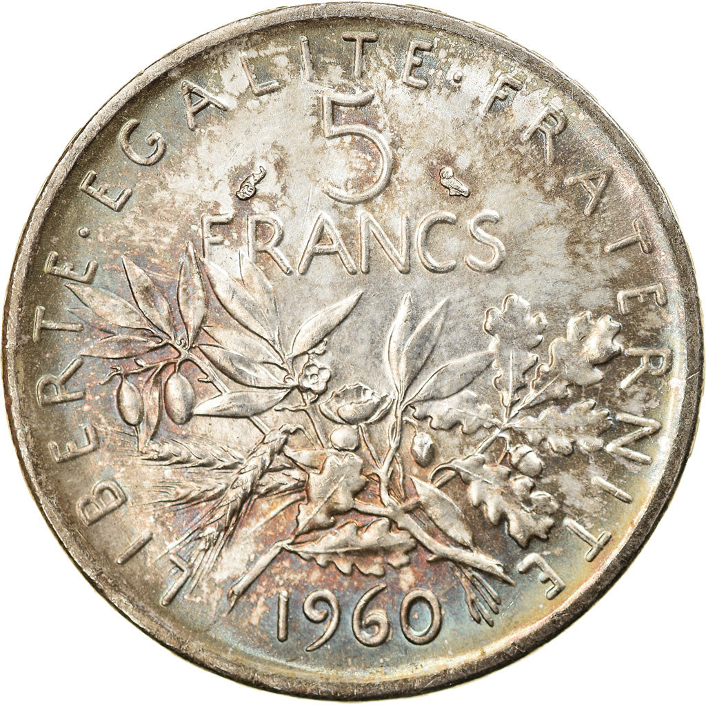 Coin, France, Semeuse, 5 Francs, 1960, MS(63), Silver, KM:926, Gadoury:770