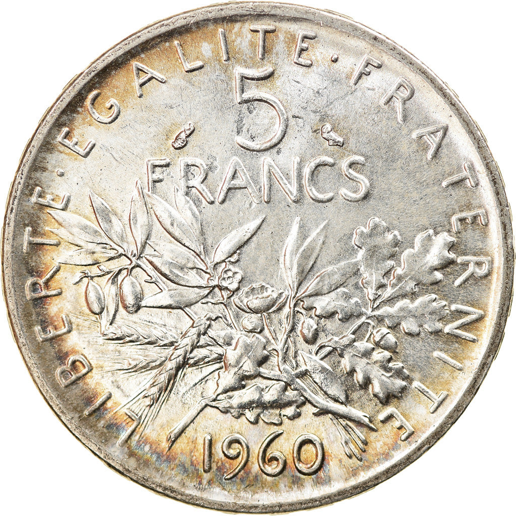 Coin, France, Semeuse, 5 Francs, 1960, MS(63), Silver, KM:926, Gadoury:770