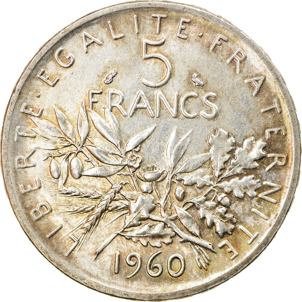 Coin, France, Semeuse, 5 Francs, 1960, MS(60-62), Silver, KM:926, Gadoury:770