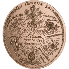 FRANCE, Flora, The Fifth Republic, Medal, MS(65-70), Ponce, Bronze, 100, Daniel.