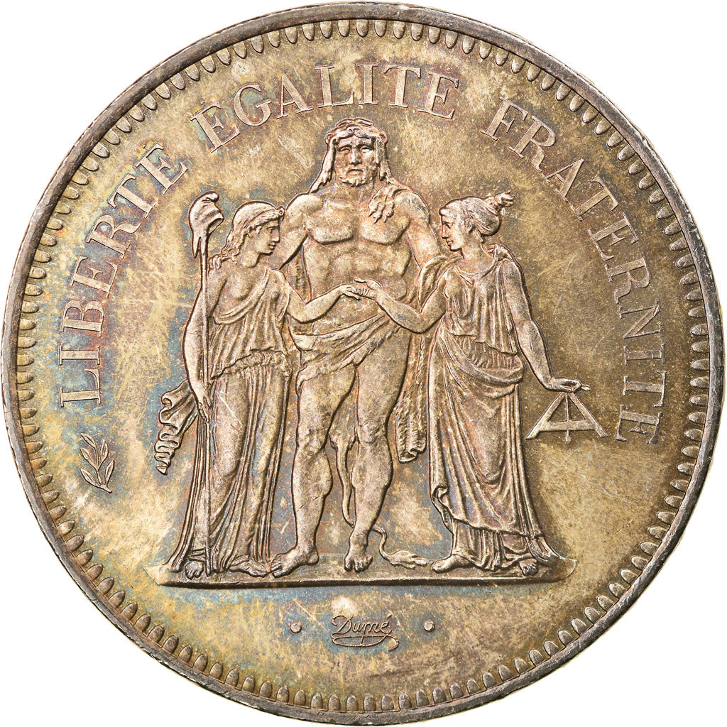 Coin, France, Hercule, 50 Francs, 1977, Paris, MS(60-62), Silver, KM:941.1