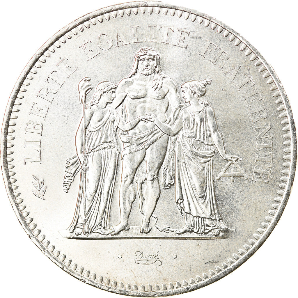 Coin, France, Hercule, 50 Francs, 1977, Paris, MS(63), Silver, KM:941.1