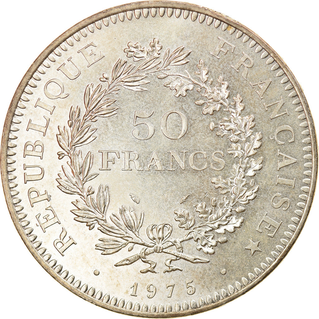 Moneta, Francia, Hercule, 50 Francs, 1975, Paris, SPL, Argento, KM:941.1