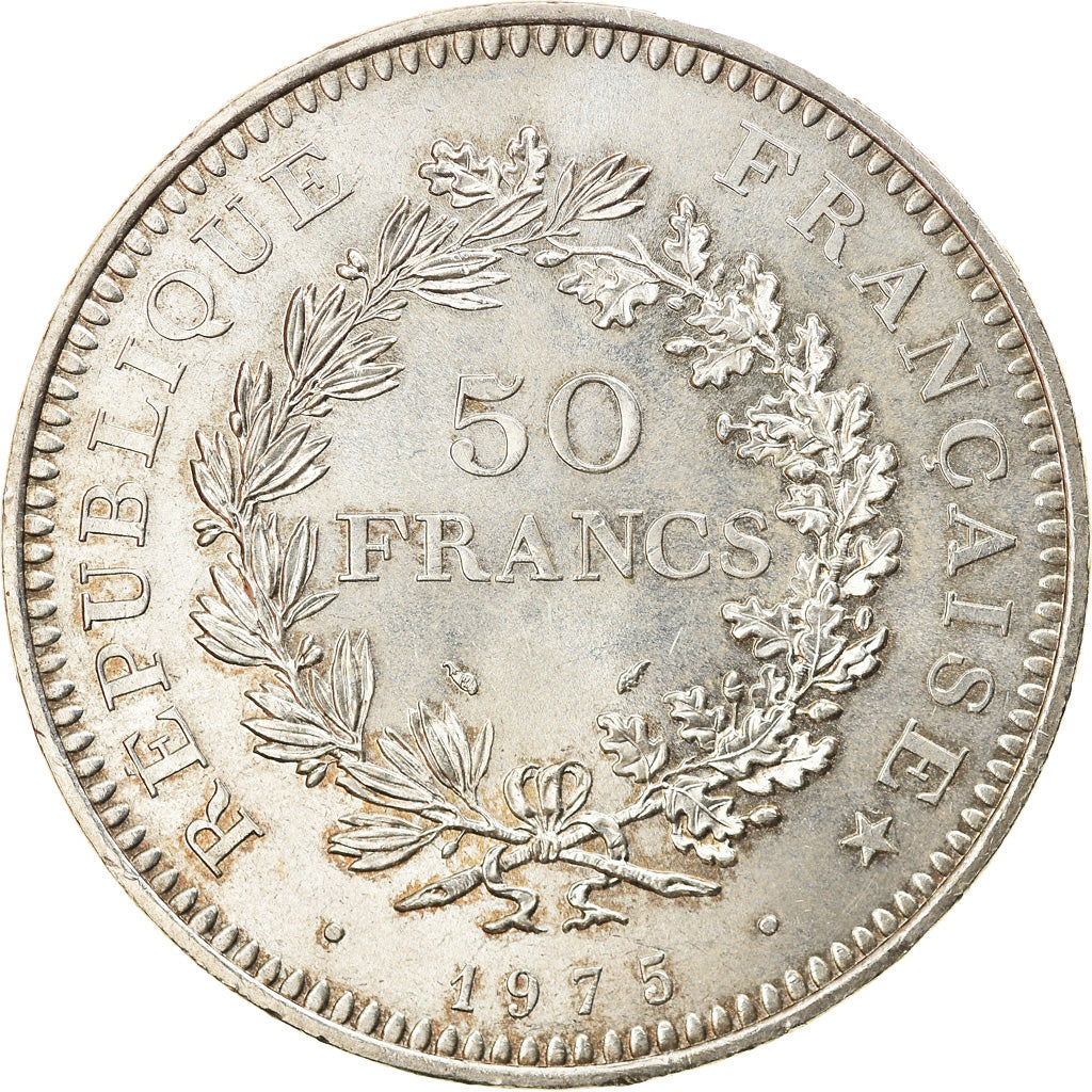 Coin, France, Hercule, 50 Francs, 1975, Paris, MS(60-62), Silver, KM:941.1