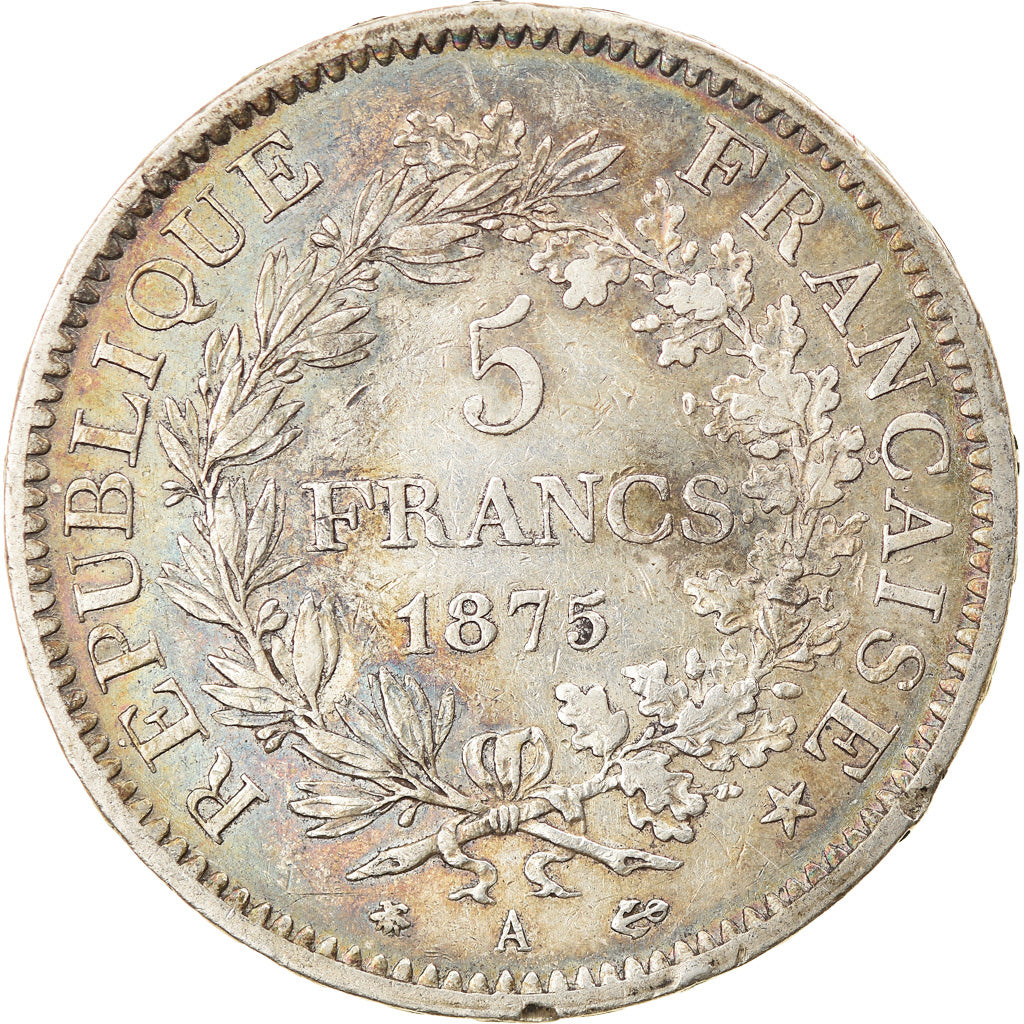 Moneta, Francia, Hercule, 5 Francs, 1875, Paris, BB, Argento, KM:820.1