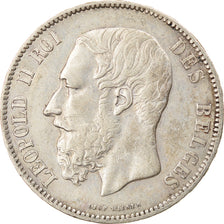 Coin, Belgium, Leopold II, 5 Francs, 5 Frank, 1876, EF(40-45), Silver, KM:24