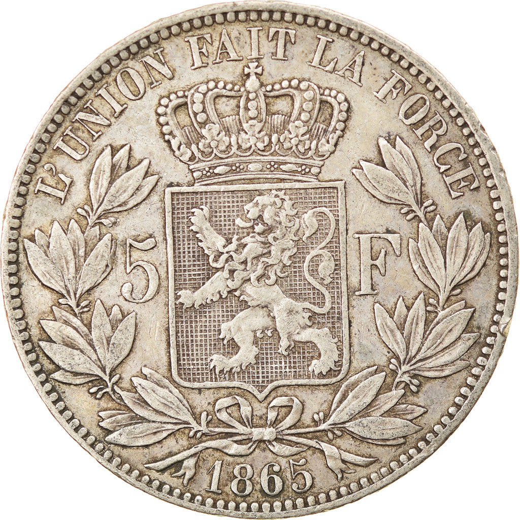 Monnaie, Belgique, Leopold I, 5 Francs, 5 Frank, 1865, TTB, Argent, KM:17