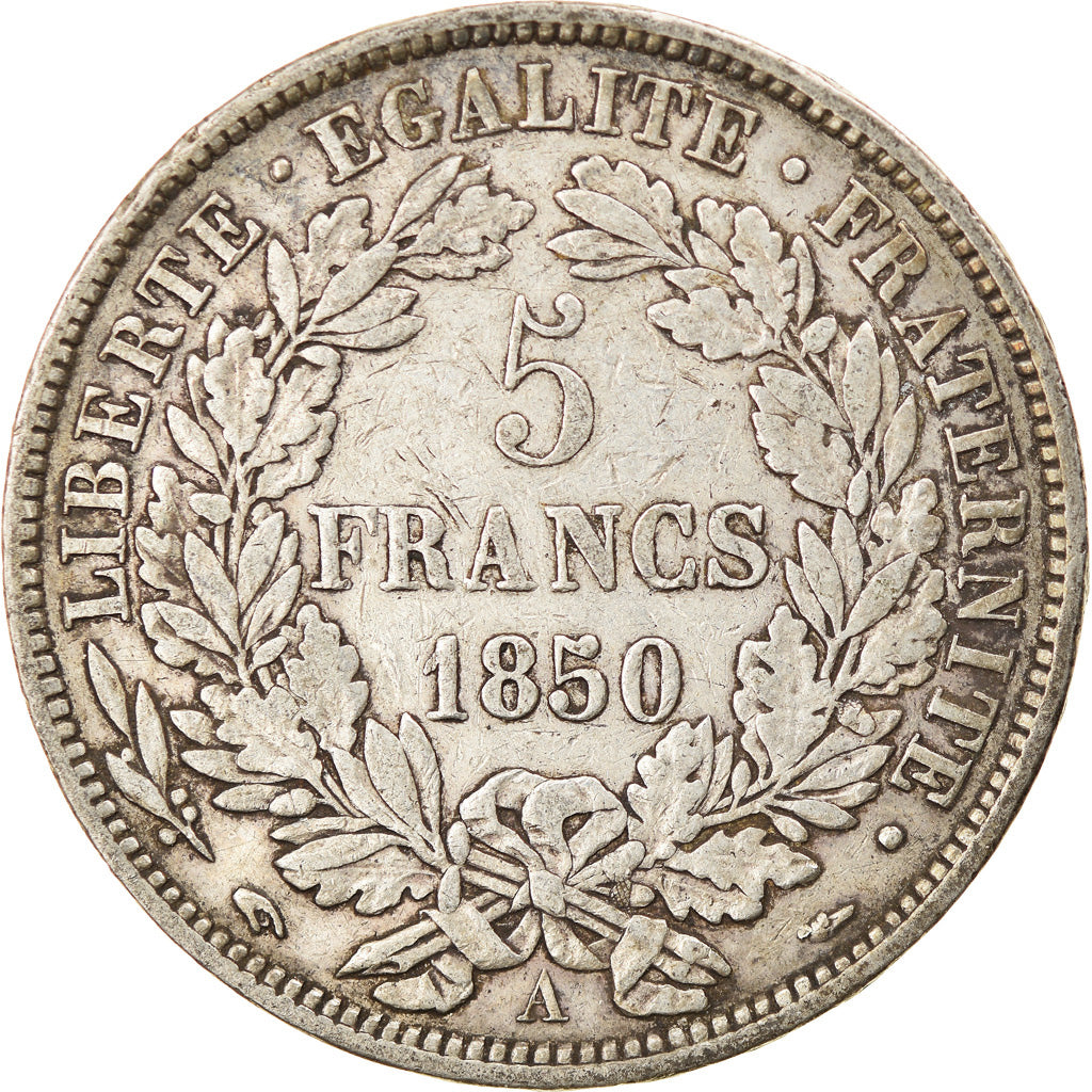 Coin, France, Cérès, 5 Francs, 1850, Paris, EF(40-45), Silver, KM:761.1