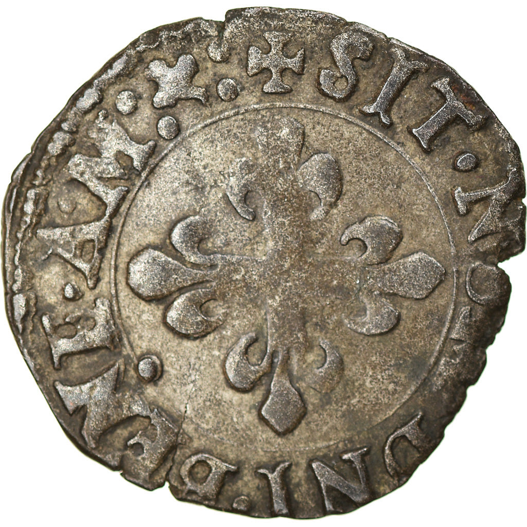 Monnaie, France, Henri III, Liard à l'H couronnée, 1581, Lyon, TB+, Billon
