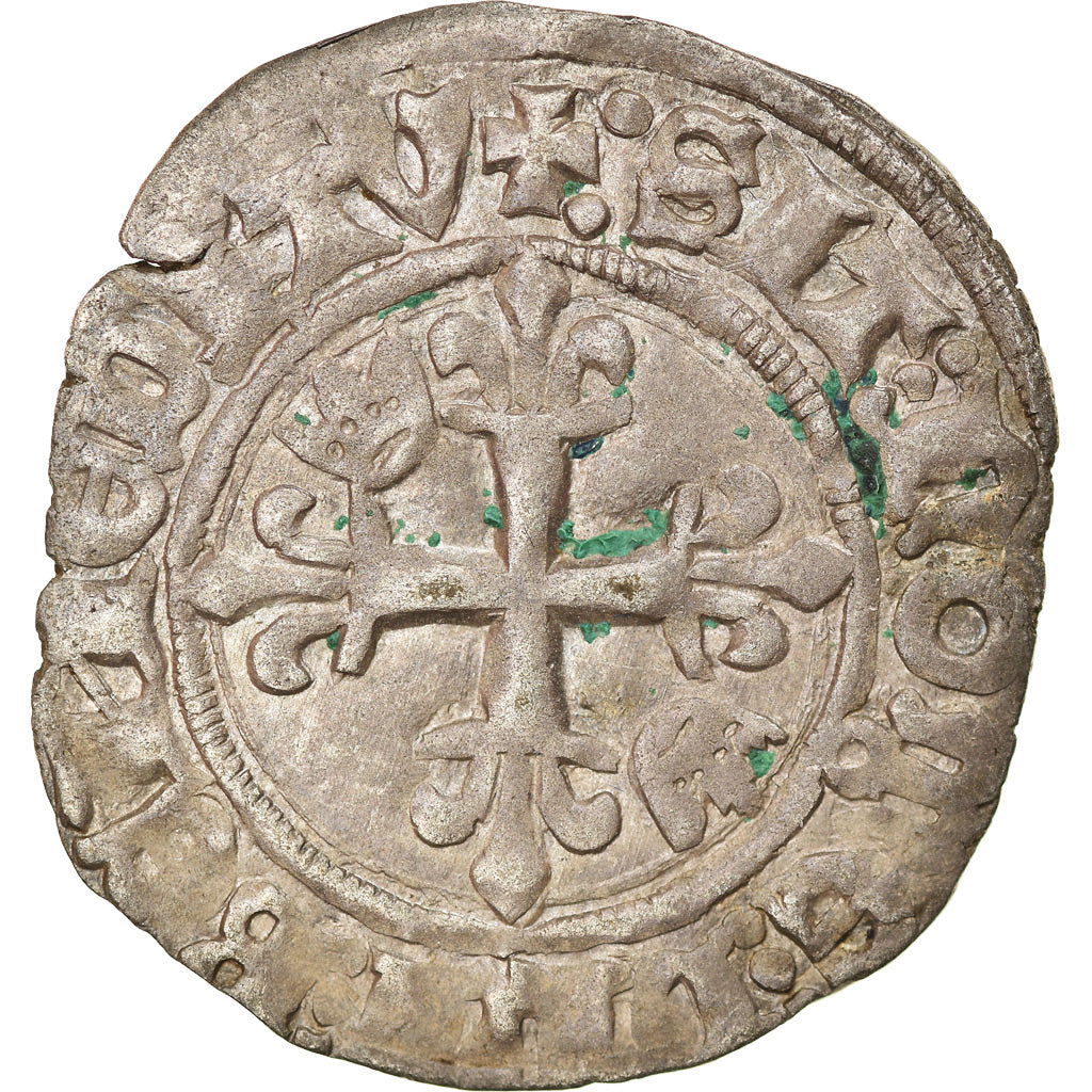 Coin, France, Charles VI, Gros, Tours, EF(40-45), Billon, Duplessy:387