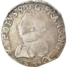 Moneda, Francia, Charles IX, Teston, 1569, Bayonne, BC+, Plata, Sombart:4610