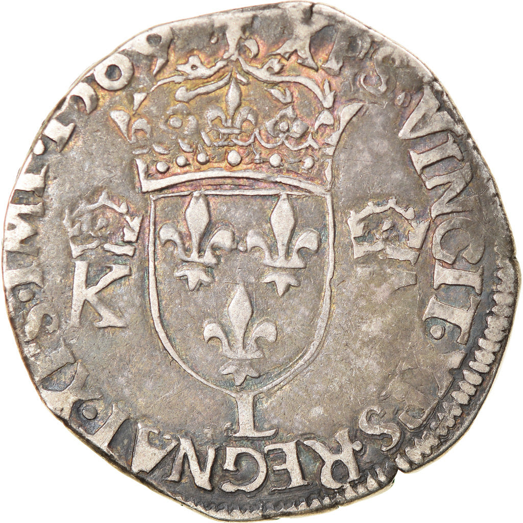 Moneda, Francia, Charles IX, Teston, 1569, Bayonne, BC+, Plata, Sombart:4610