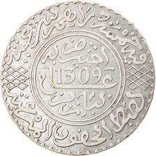 Coin, Morocco, Moulay al-Hasan I, 5 Dirhams, 1891, Paris, AU(50-53), Silver
