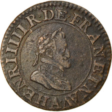 Münze, Frankreich, Henri IV, Double Tournois, 1609, Paris, SS, Kupfer, CGKL:222