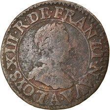 Coin, France, Louis XIII, Double Tournois, 1612, Paris, VF(20-25), Copper