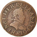 Moeda, França, Henri III, Double Tournois, 1584, Paris, VF(30-35), Cobre