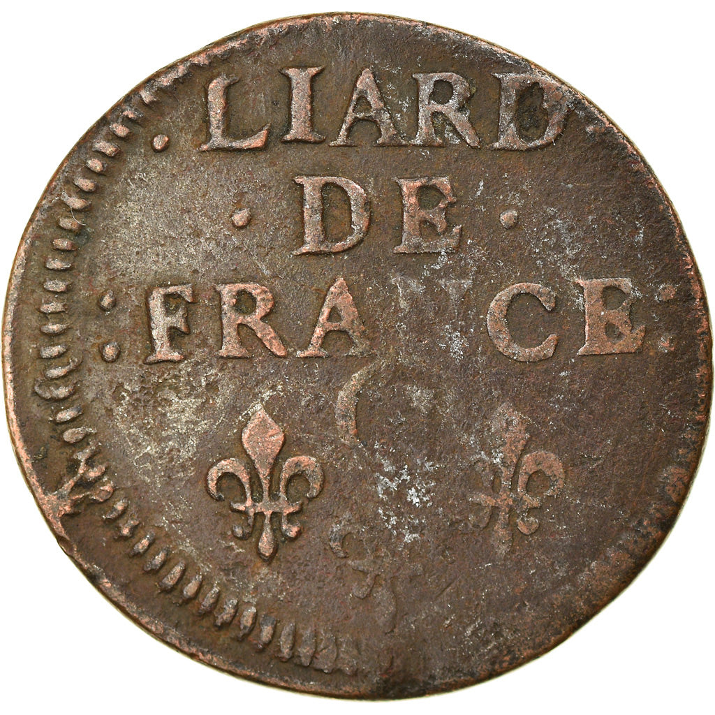 Coin, France, Louis XIV, Liard de France au buste juvénile, 1657, Poitiers