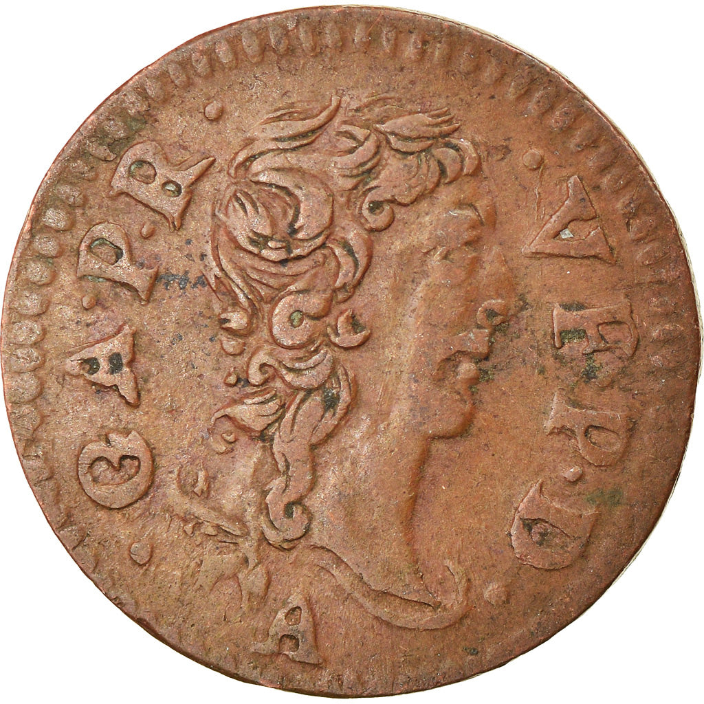 Monnaie, France, DOMBES, Gaston d'Orléans, Denier Tournois, 1650, Trévoux