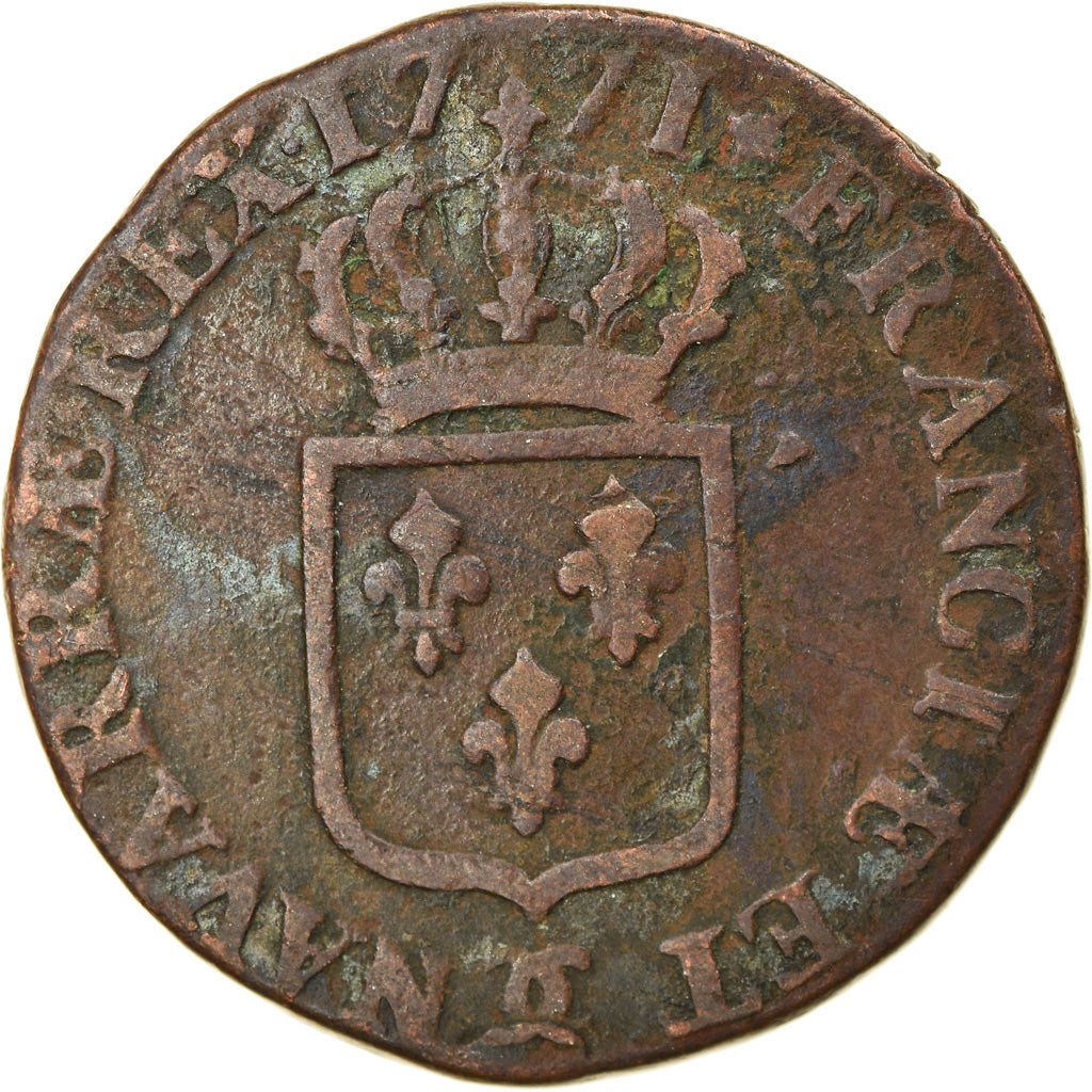 Münze, Frankreich, Louis XV, Sol à la vieille tête, Sol, 1771, Besan, S+