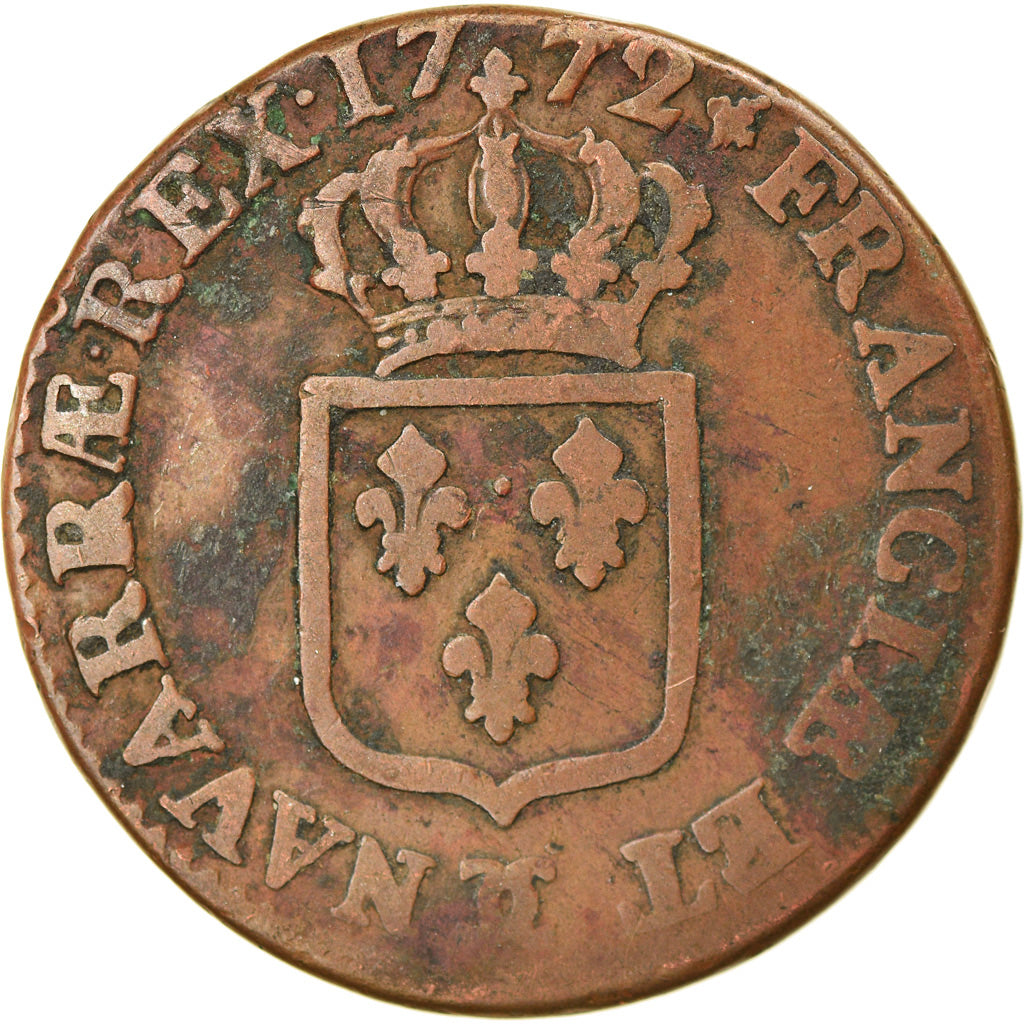 Münze, Frankreich, Louis XV, Sol à la vieille tête, Sol, 1772, Besan, S+