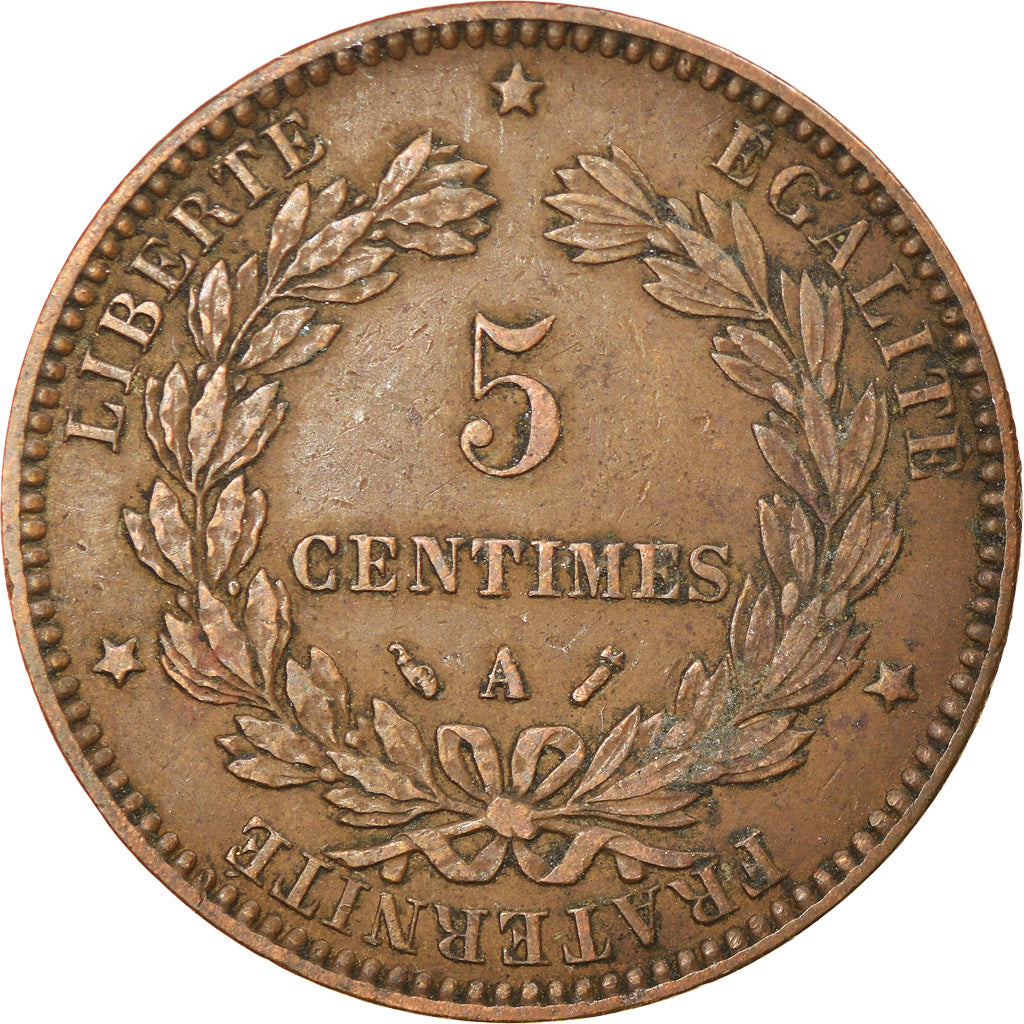 Monnaie, France, Cérès, 5 Centimes, 1893, Paris, TTB, Bronze, Gadoury:157a
