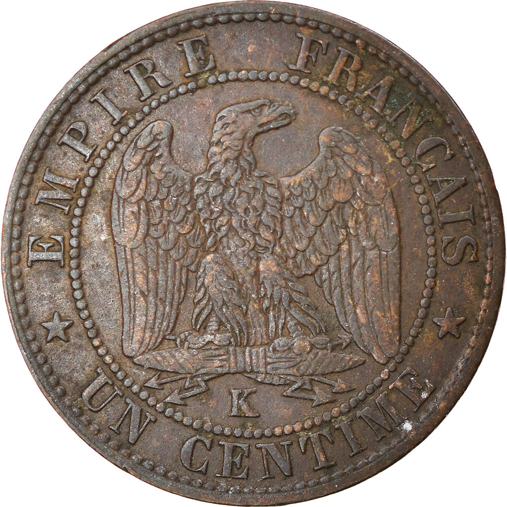 Coin, France, Napoleon III, Centime, 1854, Bordeaux, EF(40-45), KM 775.5