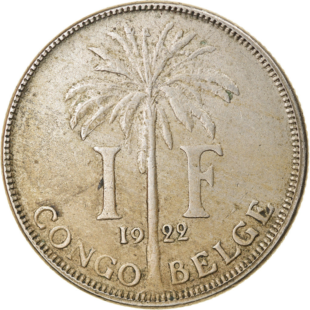 Coin, Belgian Congo, Albert I, Franc, 1922, EF(40-45), Copper-nickel, KM:20