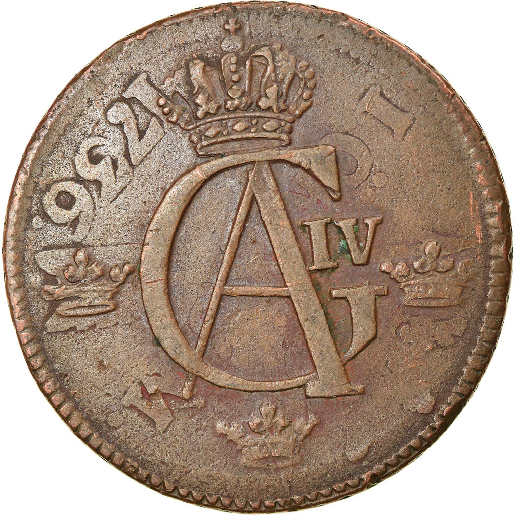 Coin, Sweden, Gustaf IV Adolf, 1/2 Skilling, 1803, Overstruck, EF(40-45)